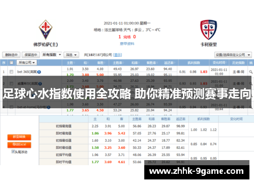 足球心水指数使用全攻略 助你精准预测赛事走向 足球心水指数使用全攻略 助你精准预测赛事走向